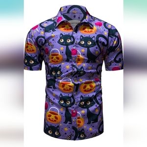 Halloween novelty graphic dress shirt sz S-XL